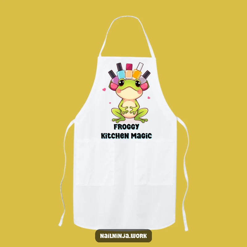 Funny Frog Nail Polish Apron: Get Creative with Bouncy Flair