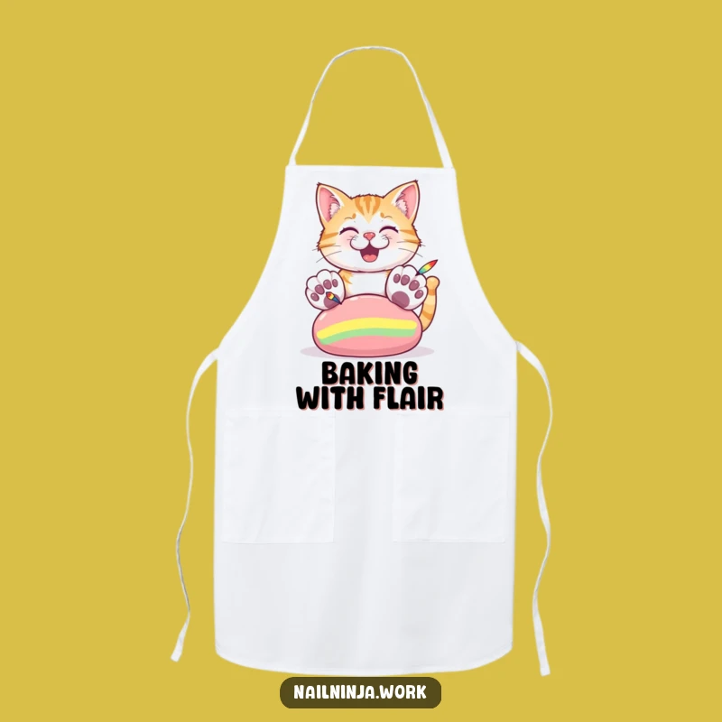 Funny Cat Paw Painting Apron: Hilarious Kitchen Accessory for Pet Lovers