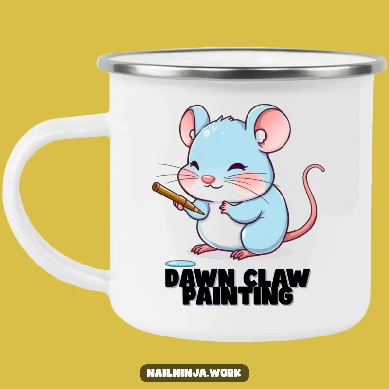 Funny Mouse Nail Polish Camping Mug: Adventure with Tiny Humor