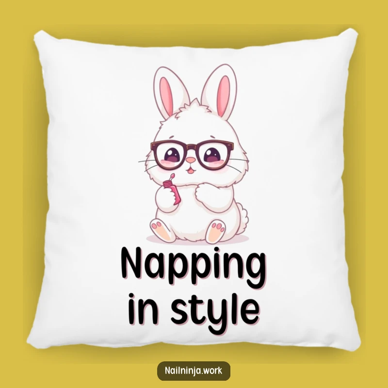 Cozy Funny Bunny Nail Polish Pillow: Adorable Decorative Cushion