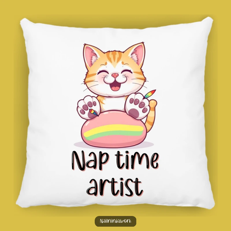Cozy Funny Cat Paw Painting Pillow: Hilarious Decorative Cushion