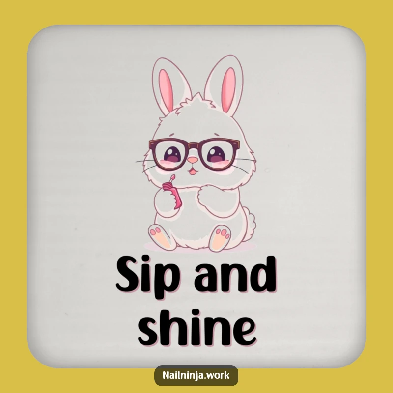 Funny Bunny Nail Polish Coaster Set: Protect Surfaces with Cuteness