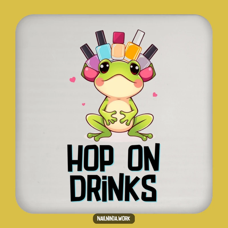 Funny Frog Nail Polish Coaster: Protect Surfaces with Bouncy Fun