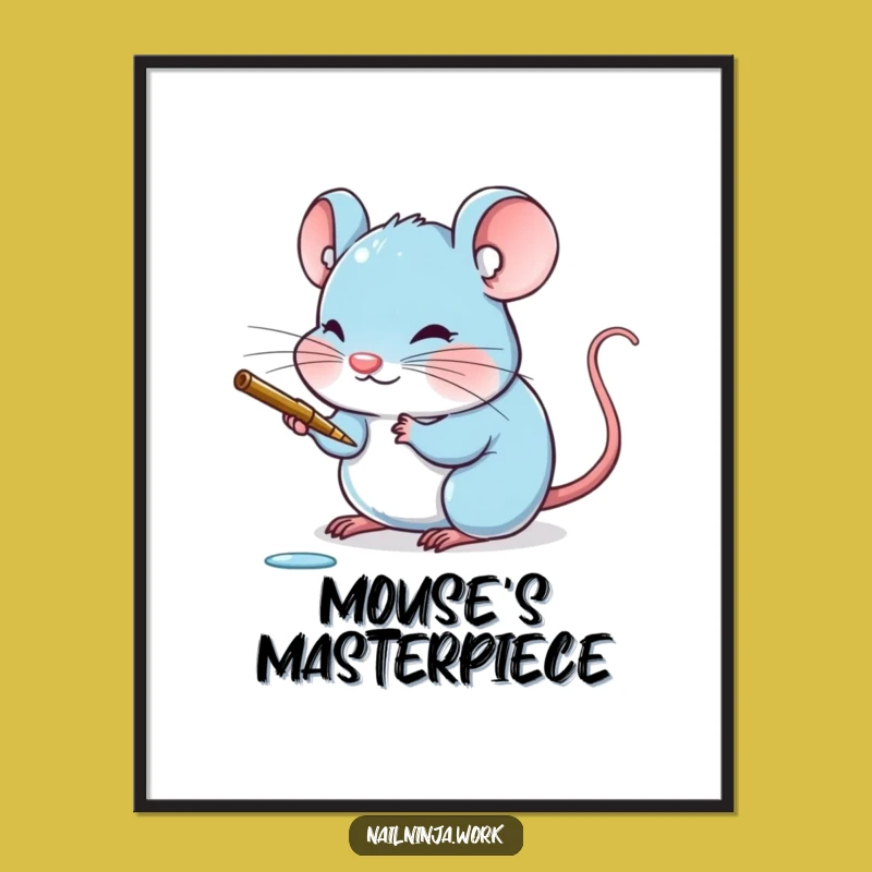 Funny Mouse Nail Art Poster: Wall Art That Inspires Precision
