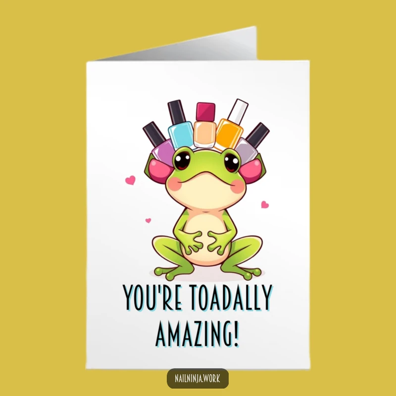 Free Printable Congrats Card: Bouncy Frog Polish Stack, Downloadable DIY Gift