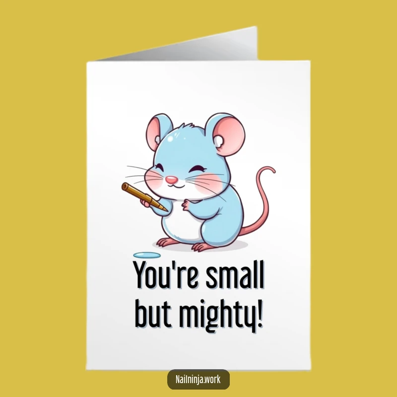 Free Printable Congrats Card: Cute Mouse Polish Art, Downloadable DIY Gift