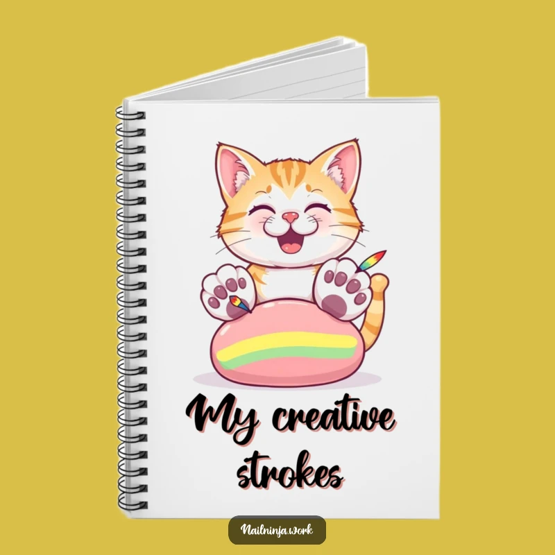 Funny Cat Paw Painting Notebook: Journal Your Creative Ideas