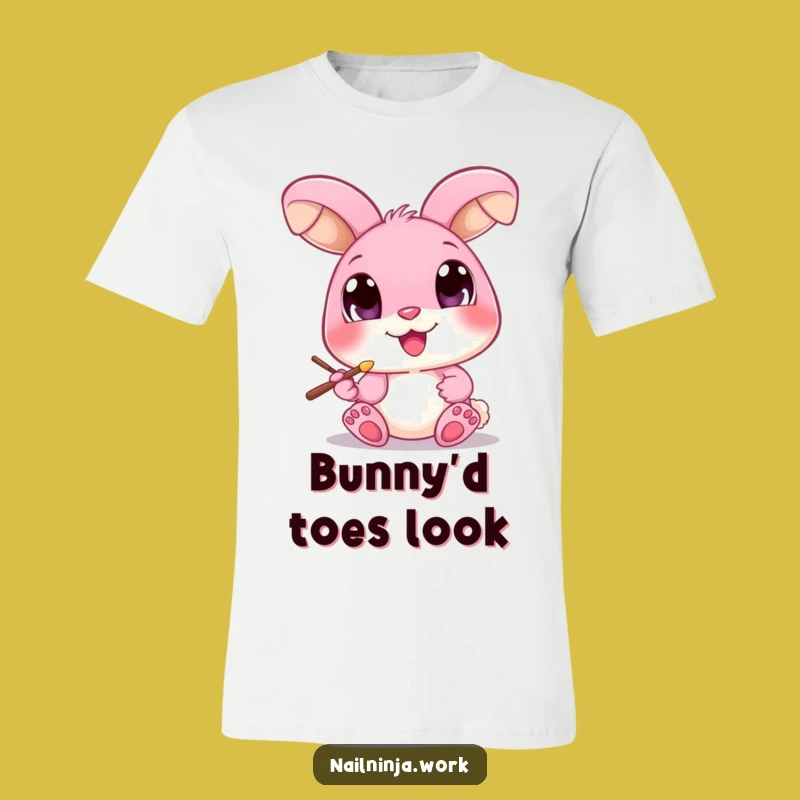 Funny Bunny Nail Art T-Shirt: Express Your Cute Side with Humor