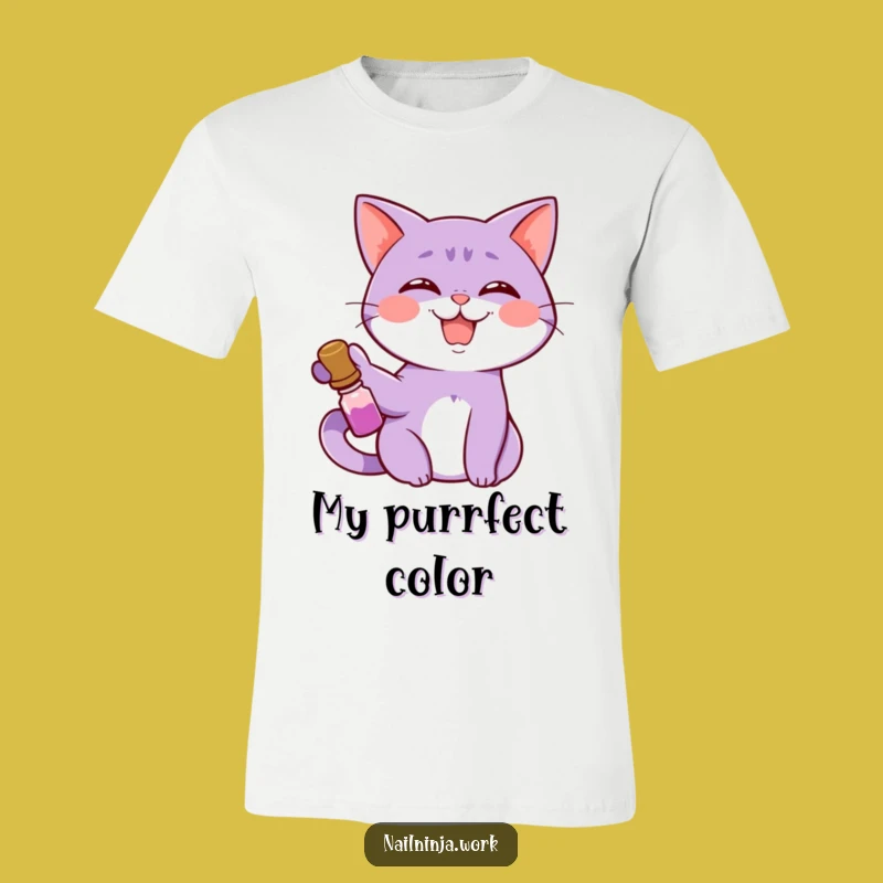 Funny Cat Nail Polish T-Shirt: Wear Your Love for Glamour and Giggles