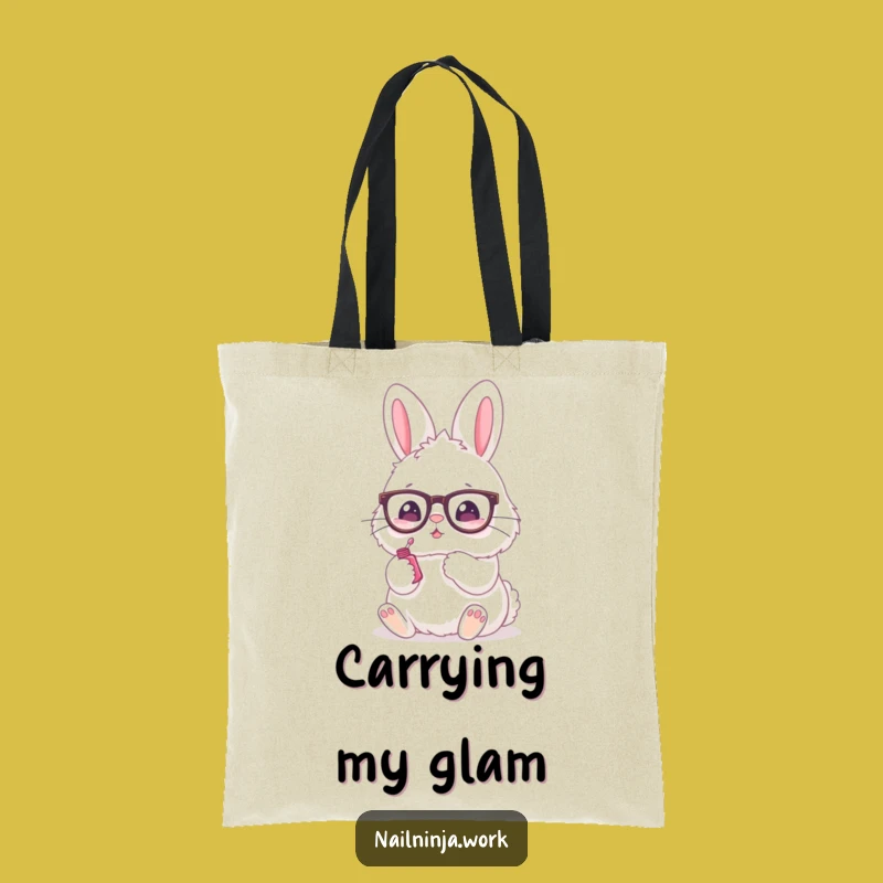 Funny Bunny Nail Polish Tote Bag: Cute Accessory for Beauty Lovers