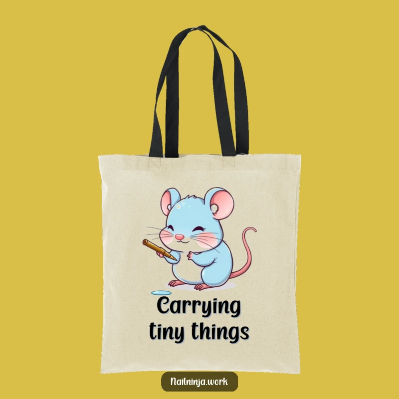 Funny Mouse Nail Polish Tote Bag: Carry Your Essentials with Tiny Flair
